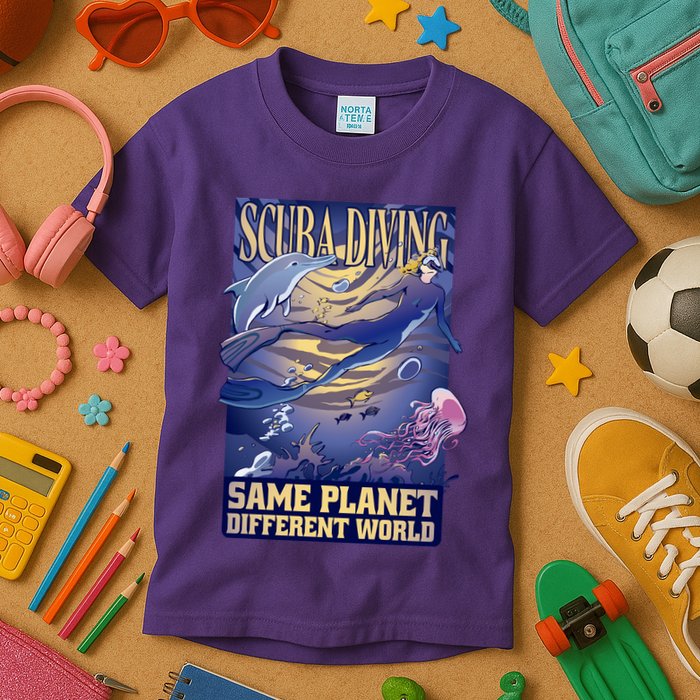 Scuba Diving Same Planet Different World Kids T-Shirt
