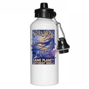 Scuba Diving Same Planet Different World Aluminum Water Bottle