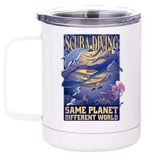 Scuba Diving Same Planet Different World 12 oz Stainless Steel Tumbler Cup