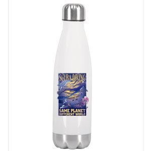 Scuba Diving Same Planet Different World Stainless Steel Insulated Water Bottle