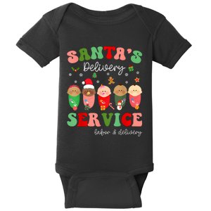 SantaS Delivery Service Christmas Labor Delivery Nurse L&D Baby Bodysuit