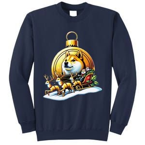 Santa Doge Sleigh Ride Crypto Christmas Adventure Trader Sweatshirt