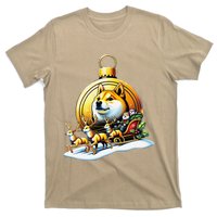 Santa Doge Sleigh Ride Crypto Christmas Adventure Trader T-Shirt