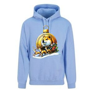 Santa Doge Sleigh Ride Crypto Christmas Adventure Trader Unisex Surf Hoodie