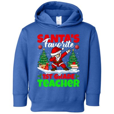 Santa Dabbing Santas Favorite 1St Grade Teacher Christmas Gift Toddler Hoodie