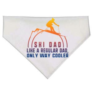 Ski Dad Skiing Daddy Papa Grandpa Cool Snowboarding Father Funny Gift USA-Made Doggie Bandana