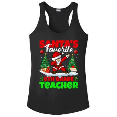 Santa Dabbing Santas Favorite 6Th Grade Teacher Christmas Gift Ladies PosiCharge Competitor Racerback Tank