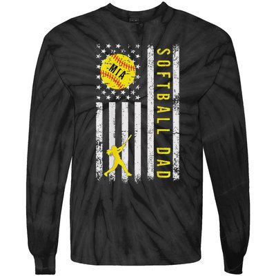 Softball Dad Tie-Dye Long Sleeve Shirt