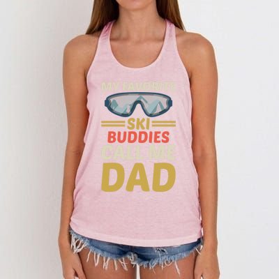 Skiing Dad Ski Dad Ski My Favorite Ski Buddies Call Me Dad Gift Women's Knotted Racerback Tank