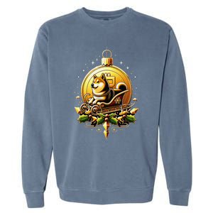 Santa Doge Sleigh Ride Crypto Christmas Adventure Trader Garment-Dyed Sweatshirt