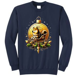 Santa Doge Sleigh Ride Crypto Christmas Adventure Trader Sweatshirt