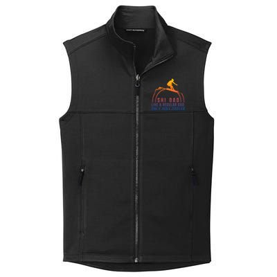 Ski Dad Skiing Daddy Papa Grandpa Cool Snowboarding Father Cool Gift Collective Smooth Fleece Vest