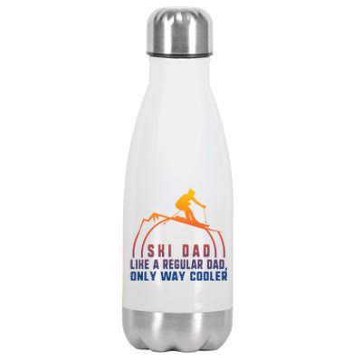 Ski Dad Skiing Daddy Papa Grandpa Cool Snowboarding Father Cool Gift Stainless Steel Insulated Water Bottle