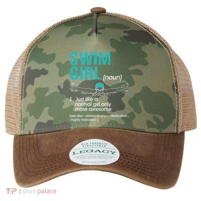 Swim Definition Super Cute Swimming Swimmers Gift Legacy Tie Dye Trucker Hat