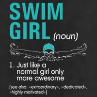 Swim Definition Super Cute Swimming Swimmers Gift 7 Panel Mesh Trucker Snapback Hat