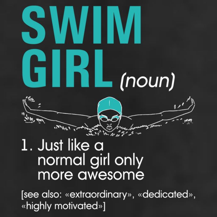 Swim Definition Super Cute Swimming Swimmers Gift 7 Panel Mesh Trucker Snapback Hat