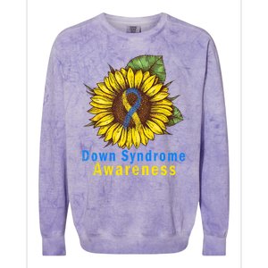 Sunflower Down Syndrome Awareness Colorblast Crewneck Sweatshirt