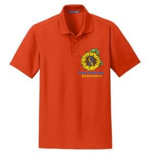 Sunflower Down Syndrome Awareness Dry Zone Grid Polo