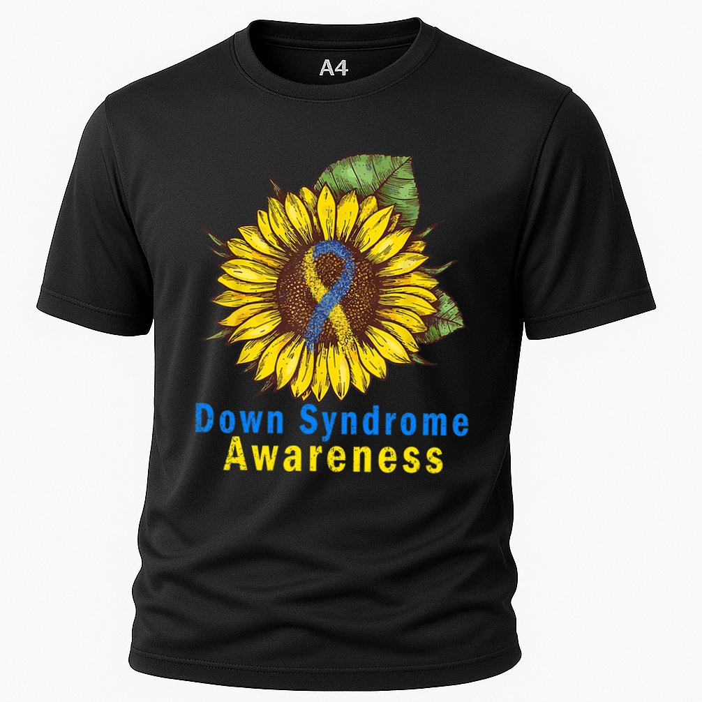 Sunflower Down Syndrome Awareness Cooling Performance Crew T-Shirt