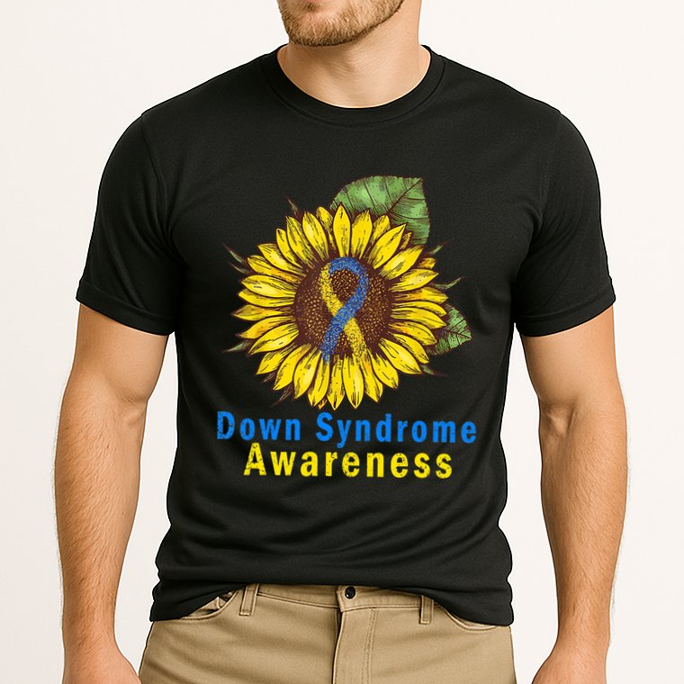 Sunflower Down Syndrome Awareness Cooling Performance Crew T-Shirt