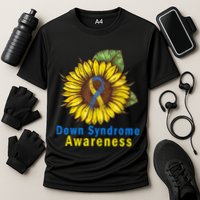 Sunflower Down Syndrome Awareness Cooling Performance Crew T-Shirt
