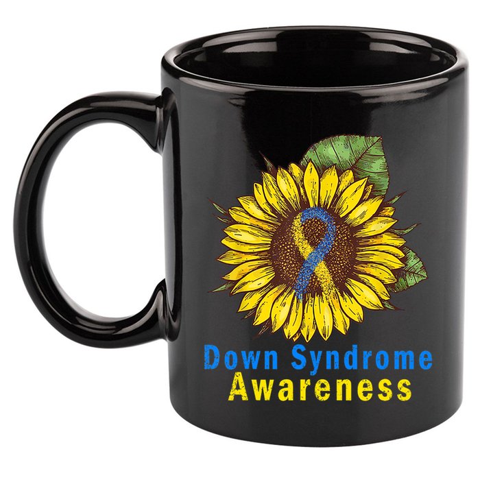 Sunflower Down Syndrome Awareness 11oz C Handle Ceramic Mug