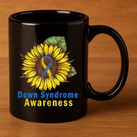 Sunflower Down Syndrome Awareness 11oz C Handle Ceramic Mug