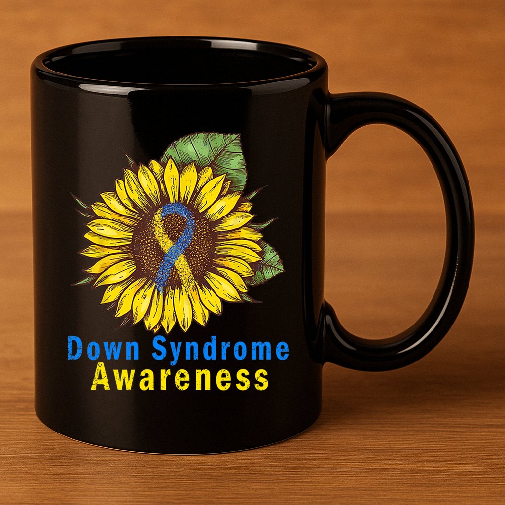 Sunflower Down Syndrome Awareness 11oz C Handle Ceramic Mug