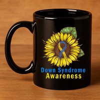 Sunflower Down Syndrome Awareness 11oz C Handle Ceramic Mug