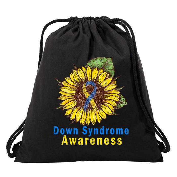 Sunflower Down Syndrome Awareness Drawstring Bag