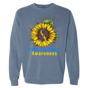 Sunflower Down Syndrome Awareness Garment-Dyed Sweatshirt