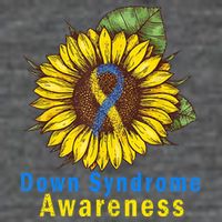 Sunflower Down Syndrome Awareness 7 Panel Mesh Trucker Snapback Hat