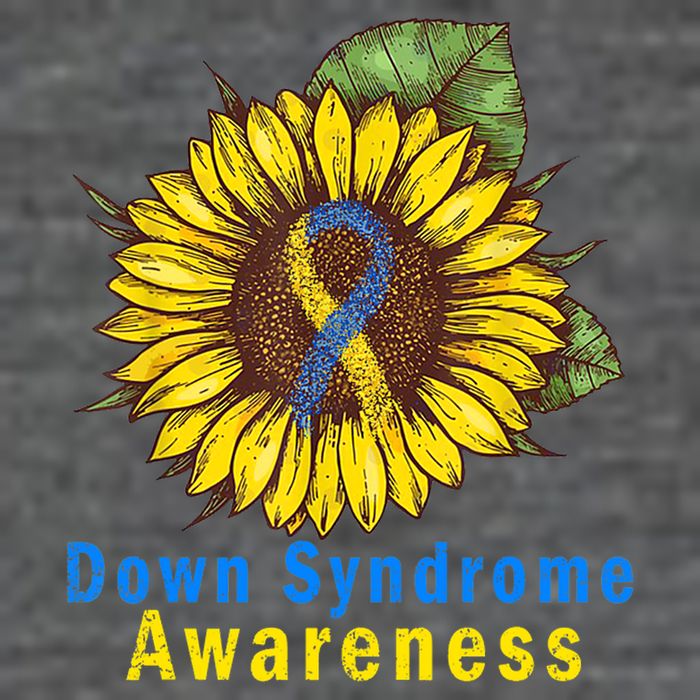 Sunflower Down Syndrome Awareness 7 Panel Mesh Trucker Snapback Hat