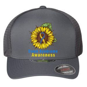 Sunflower Down Syndrome Awareness Flexfit Unipanel Trucker Cap