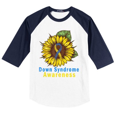 Sunflower Down Syndrome Awareness Baseball Sleeve Shirt