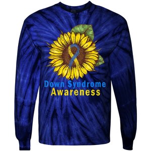 Sunflower Down Syndrome Awareness Tie-Dye Long Sleeve Shirt