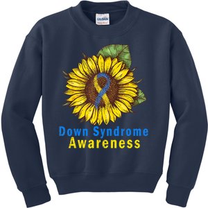 Sunflower Down Syndrome Awareness Kids Sweatshirt