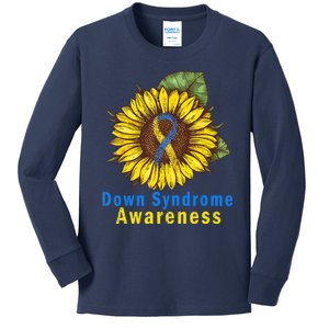 Sunflower Down Syndrome Awareness Kids Long Sleeve Shirt