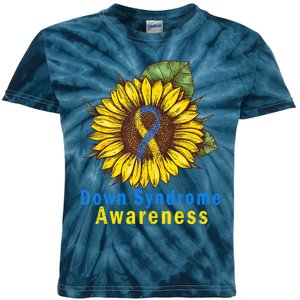 Sunflower Down Syndrome Awareness Kids Tie-Dye T-Shirt