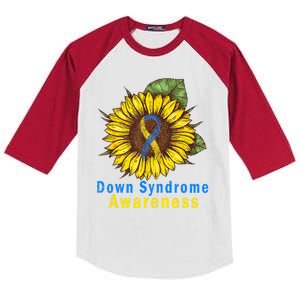 Sunflower Down Syndrome Awareness Kids Colorblock Raglan Jersey