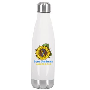 Sunflower Down Syndrome Awareness Stainless Steel Insulated Water Bottle