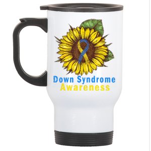 Sunflower Down Syndrome Awareness Stainless Steel Travel Mug