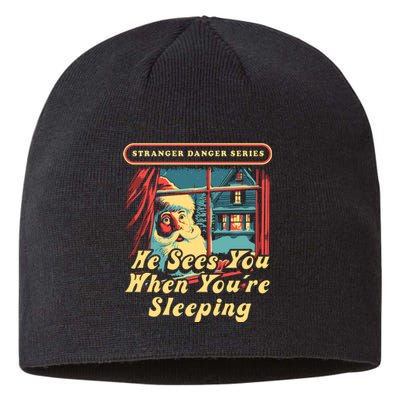 Stranger Danger Series He Sees You When YouRe Sleeping Sustainable Beanie