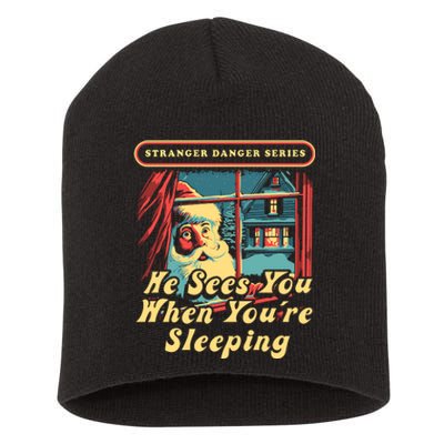 Stranger Danger Series He Sees You When YouRe Sleeping Short Acrylic Beanie