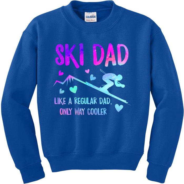 Ski Dad Skiing Daddy Papa Grandpa Cool Snowboarding Father Gift Kids Sweatshirt