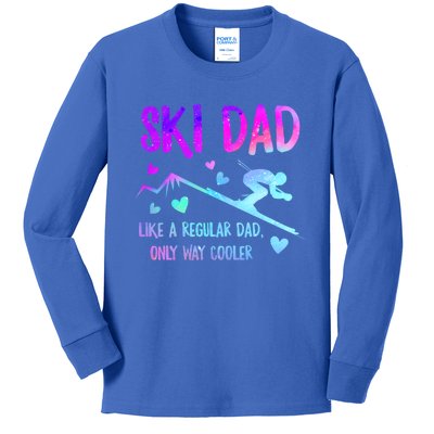 Ski Dad Skiing Daddy Papa Grandpa Cool Snowboarding Father Gift Kids Long Sleeve Shirt