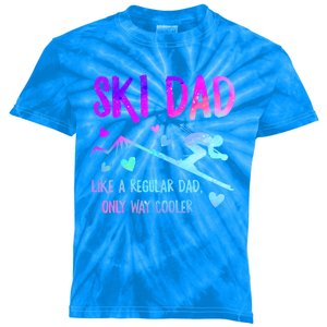 Ski Dad Skiing Daddy Papa Grandpa Cool Snowboarding Father Gift Kids Tie-Dye T-Shirt