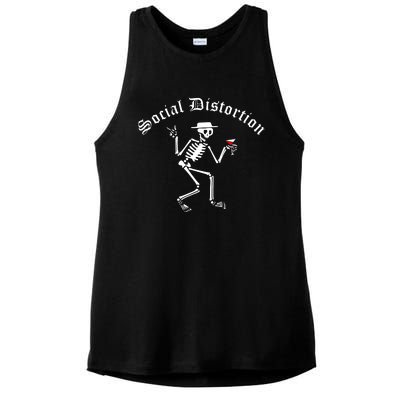 Social Distortion Skeleton Ladies PosiCharge Tri-Blend Wicking Tank