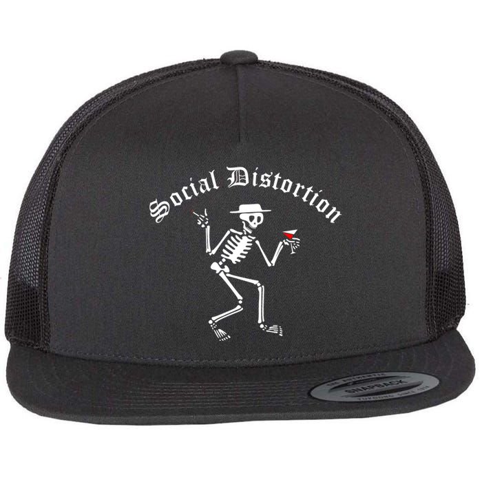 Social Distortion Skeleton Flat Bill Trucker Hat