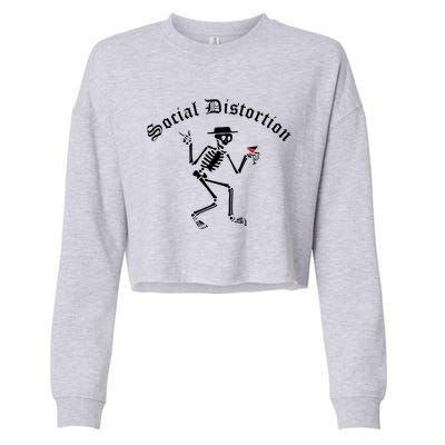 Social Distortion Skeleton Cropped Pullover Crew